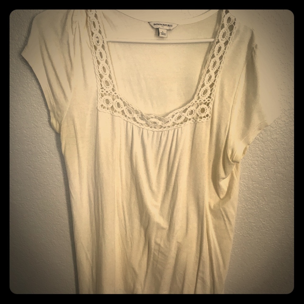 Cream banana republic shirt